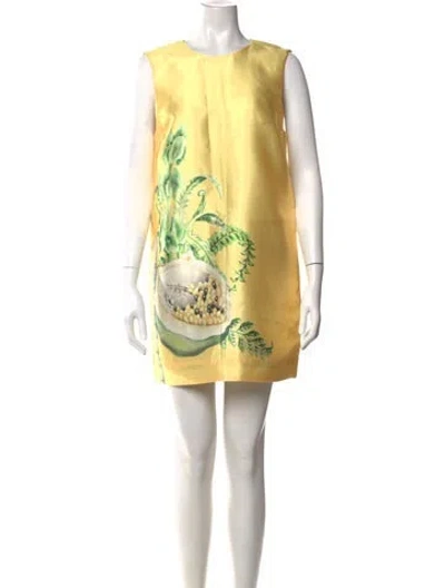 Pre-owned Alemais Printed Mini Dress W/ Tags In Yellow