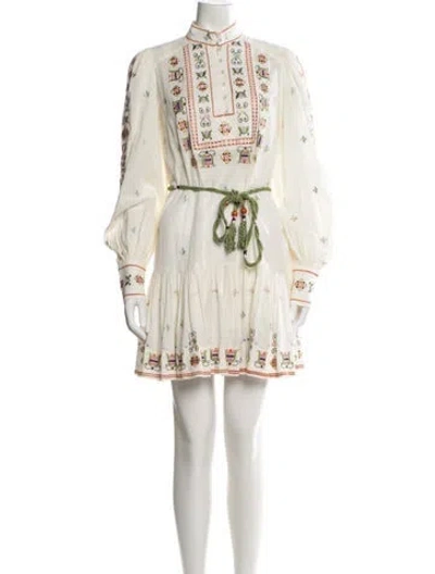 Pre-owned Alemais Printed Mini Dress In White