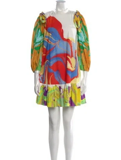 Pre-owned Alemais Printed Mini Dress In White