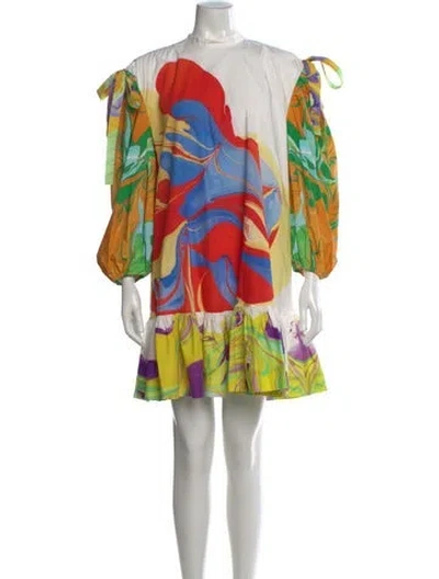 Pre-owned Alemais Printed Mini Dress In White