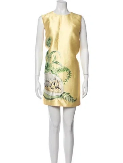 Pre-owned Alemais Printed Mini Dress In Yellow