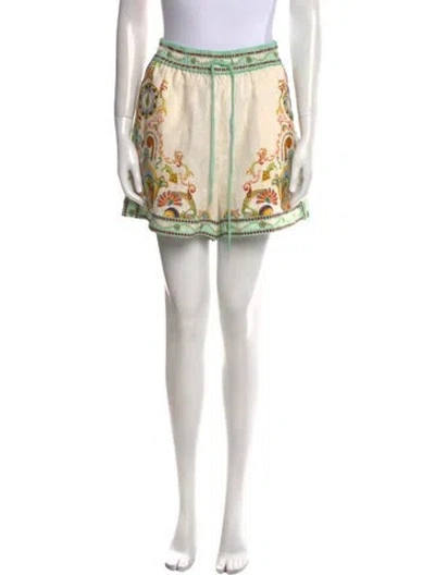 Pre-owned Alemais Printed Mini Shorts W/ Tags In Neutral