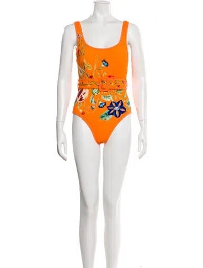 Pre-owned Alemais Printed One-piece W/ Tags In Orange
