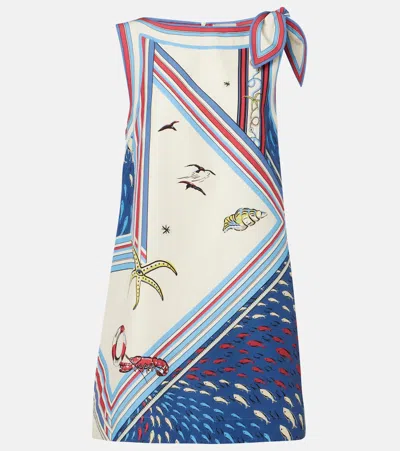 Alemais Alémais Printed Satin Foulard Minidress In Multi