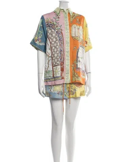 Pre-owned Alemais Printed Short Set In Multicolor