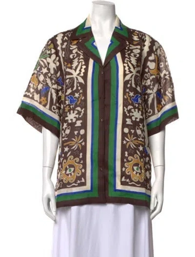 Pre-owned Alemais Printed Short Sleeve Blouse In Multicolor