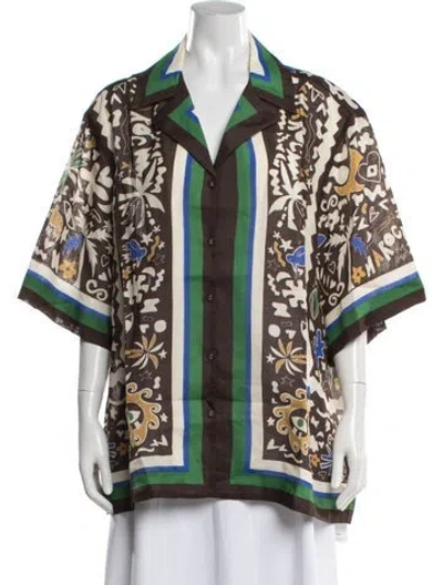 Pre-owned Alemais Printed Short Sleeve Top In Multicolor
