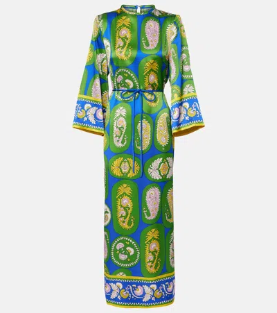 Alemais Printed Silk Satin Maxi Dress In Multicoloured