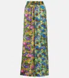 Alemais Printed Silk Satin Wide-leg Pants In Multicoloured