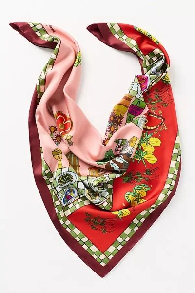 Alemais Printed Silk Scarf In Multi