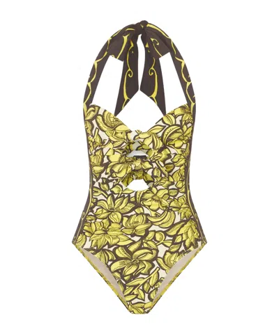 Alemais Mona Printed Swimsuit In Yellow