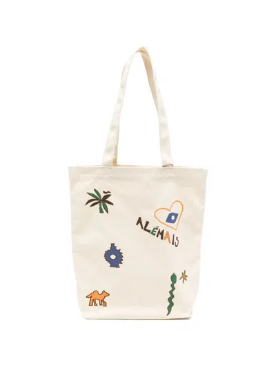 Alemais Printed Tote Bag In Neutral