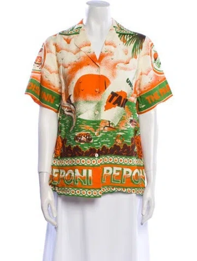 Pre-owned Alemais Printed V-neck Polo In Multi