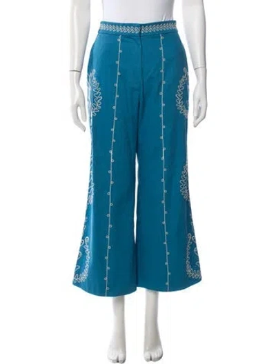 Pre-owned Alemais Printed Wide Leg Pants In Blue