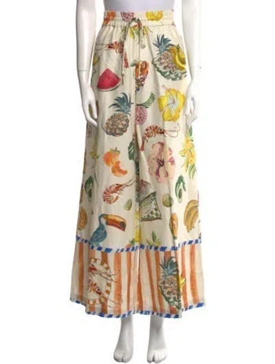 Pre-owned Alemais Printed Wide Leg Pants In Neutral