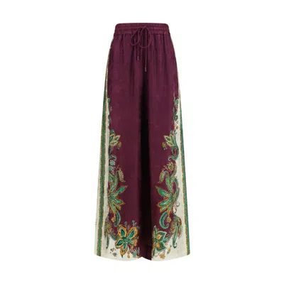 Alemais Purple Viscose Casual Pants In Brown