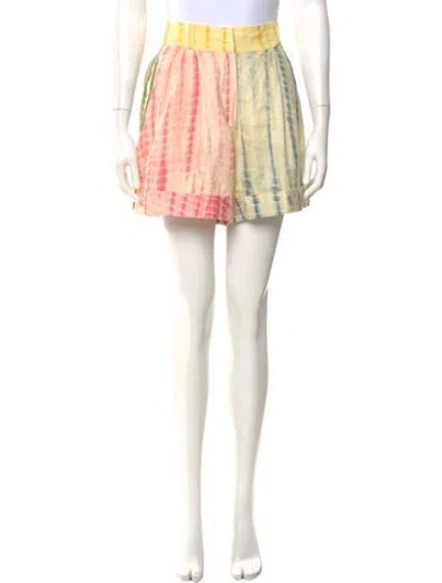 Pre-owned Alemais Queenie Mini Shorts In Yellow