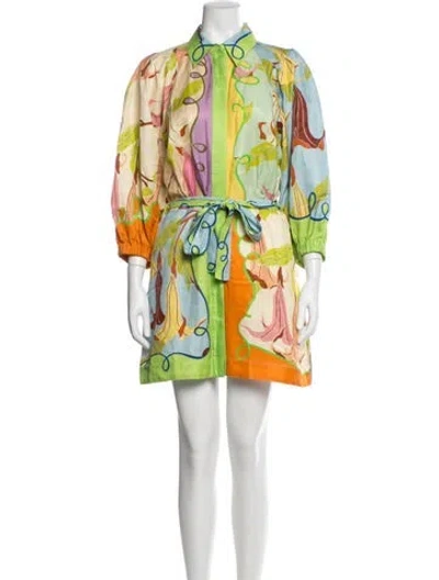 Pre-owned Alemais Rafaela Mini Shirt Dress Mini Dress In Green