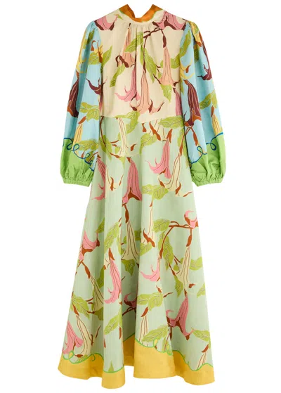 Alemais Rafaela Printed Jacquard Midi Dress In Multicoloured