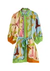 Alemais Rafaela Long-sleeve Linen Mini Dress In Multicoloured