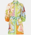 Alemais Rafaela Long-sleeve Linen Mini Dress In Multi
