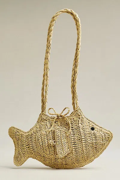 Alemais Raffia Fish Bag In White
