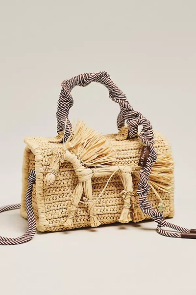 Alemais Raffia Horse Box Bag In Beige