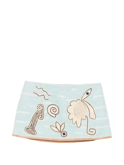 Alemais Raffia-effect Mini Skirt In Blue