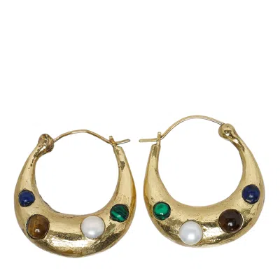 Alemais Rainbow Stone Hoop Earrings