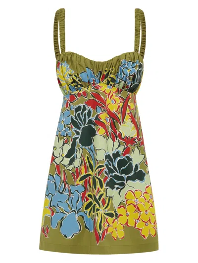 Alemais Relaxed Mini Dress With Gathered Bodice And Empire Waist In Multi