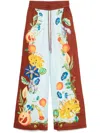 Alemais Womens Multi Dahlia Flower-print Wide-leg High-rise Linen Trousers In Brown