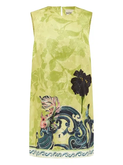 Alemais Rochester Floral-print Shift Mini Dress In Green