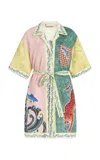 Alemais Rochester Linen Mini Shirt Dress In Multi
