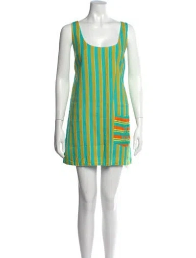 Pre-owned Alemais Rosanna Mini Dress In Green