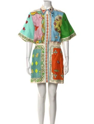 Pre-owned Alemais Rummy Mini Dress In Green