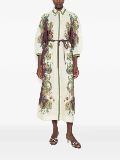 Alemais Ruthie Paisley-print Midi Shirt Dress In Neutral