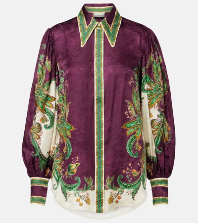 Alemais Ruthie Balloon-sleeve Silk-blend Shirt In Multi