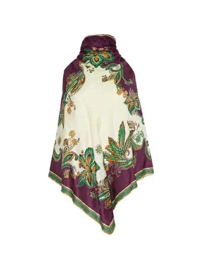 Alemais Ruthie Floral-print Satin-jacquard Halterneck Top In Multi