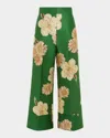 Shop Alemais Sage Cuffed Wide-leg Pants