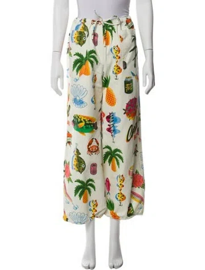 Pre-owned Alemais Samaki Straight Leg Pants In Neutral