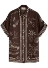 Alemais + Sam Pauletto Sammy Printed Silk-twill Shirt In Brown