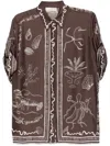 Alemais Sammy Short-sleeve Silk Satin Buttondown Blouse