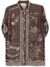 Alemais Sammy Short-sleeve Silk Satin Buttondown Blouse