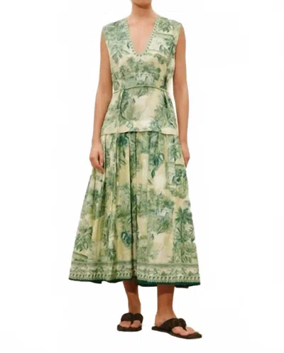 Alemais Sara Print Tiered Midi Dress In Multi