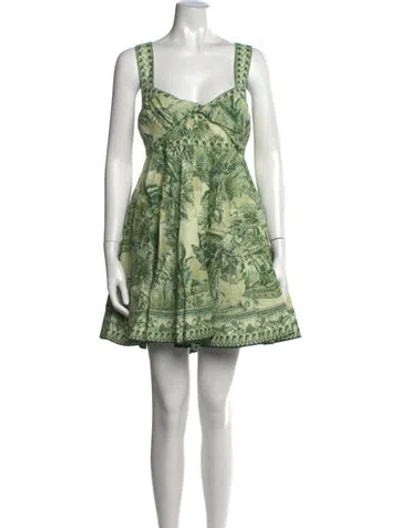 Pre-owned Alemais Sara Mini Twist Sundress Mini Dress W/ Tags In Green