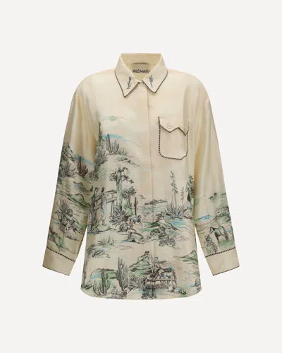 Alemais Scout Silk Twill Shirt In Neutral