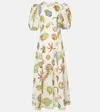 Alemais Sea Short-sleeve Linen Midi Dress In White