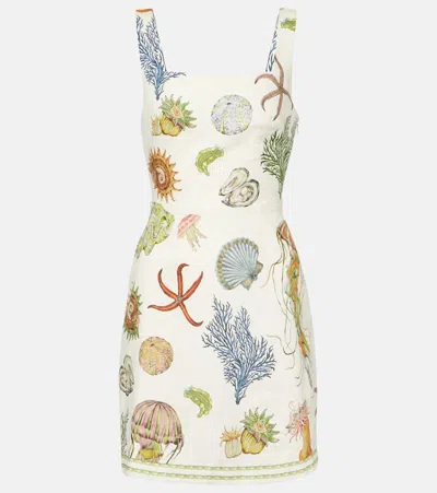 Alemais Sea Linen Minidress In Weiss