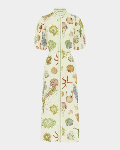 Alemais Sea Linen Shirtdress In Cream