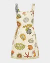 Alemais Sea Sleeveless Linen Mini Dress In Cream